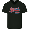 Legend Since 43rd Birthday 1980 Mens V-Neck Cotton T-Shirt Black