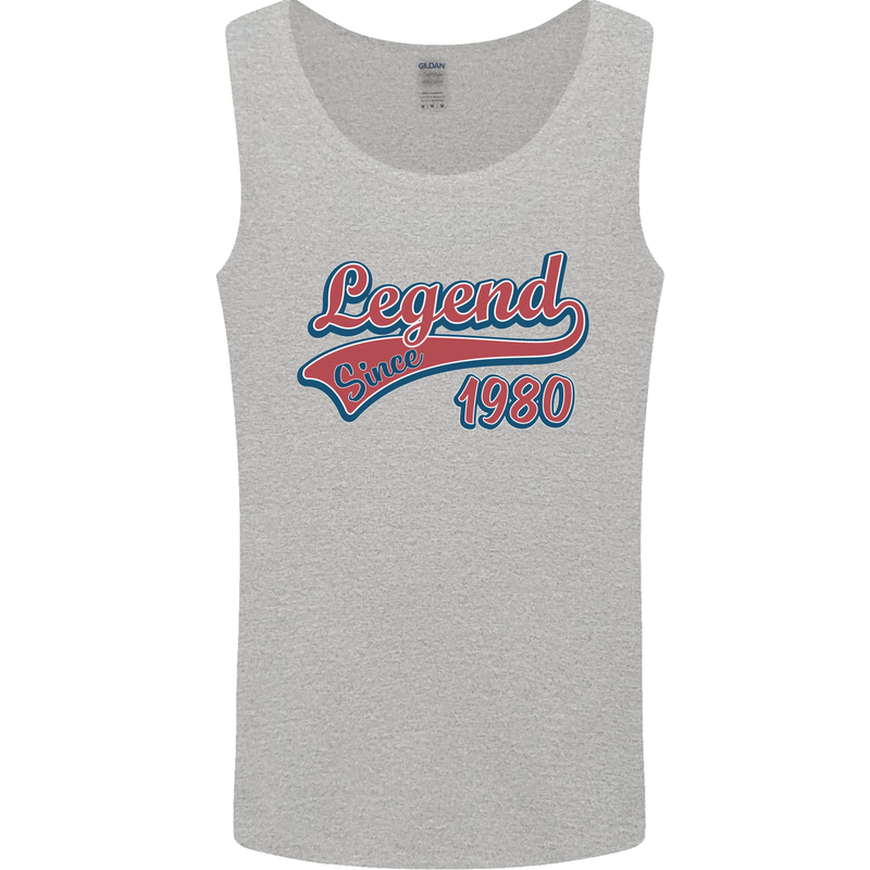 Legend Since 43rd Birthday 1980 Mens Vest Tank Top Sports Grey