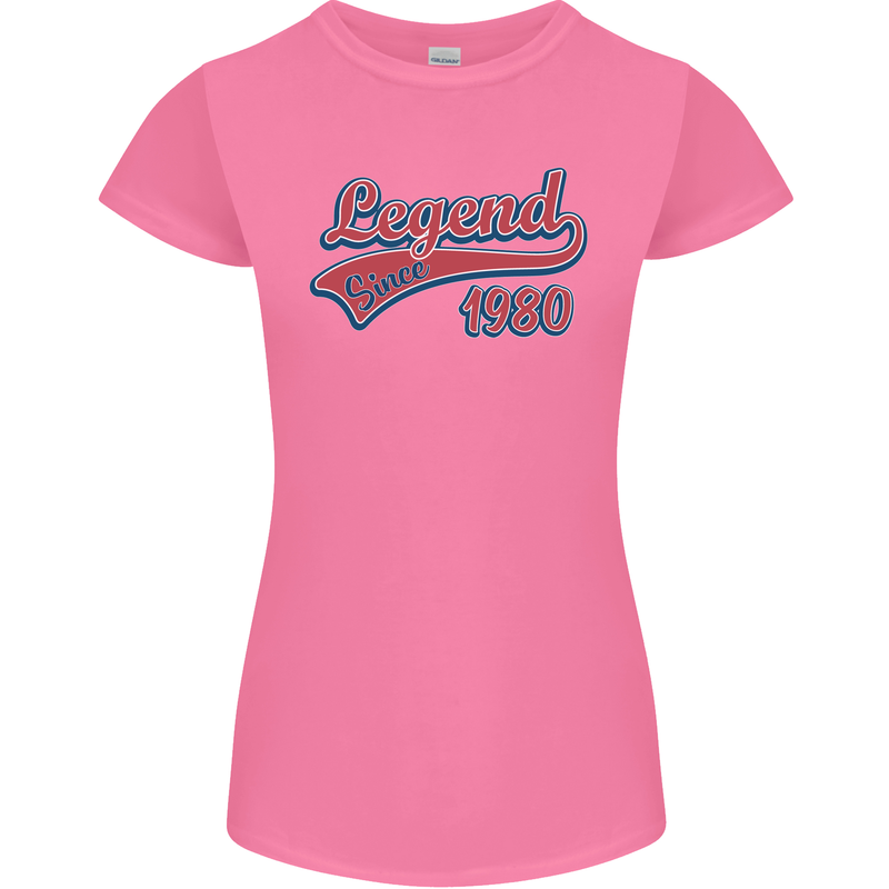 Legend Since 43rd Birthday 1980 Womens Petite Cut T-Shirt Azalea