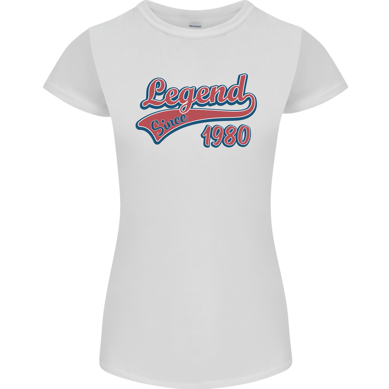 Legend Since 43rd Birthday 1980 Womens Petite Cut T-Shirt White