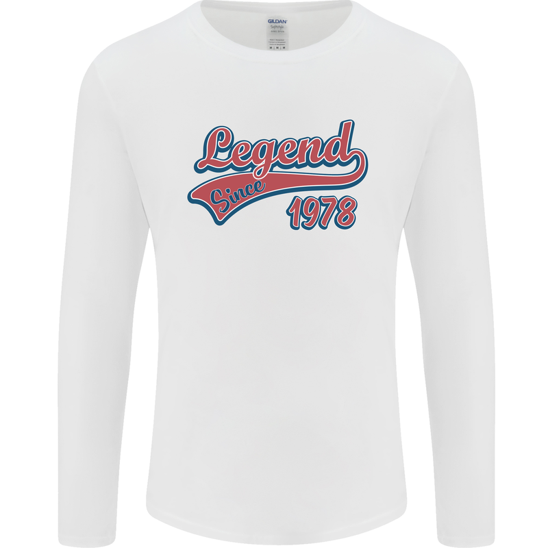Legend Since 45th Birthday 1978 Mens Long Sleeve T-Shirt White