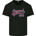 Legend Since 45th Birthday 1978 Mens V-Neck Cotton T-Shirt Black