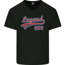Legend Since 45th Birthday 1978 Mens V-Neck Cotton T-Shirt Black