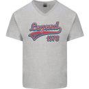 Legend Since 45th Birthday 1978 Mens V-Neck Cotton T-Shirt Sports Grey