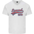 Legend Since 45th Birthday 1978 Mens V-Neck Cotton T-Shirt White