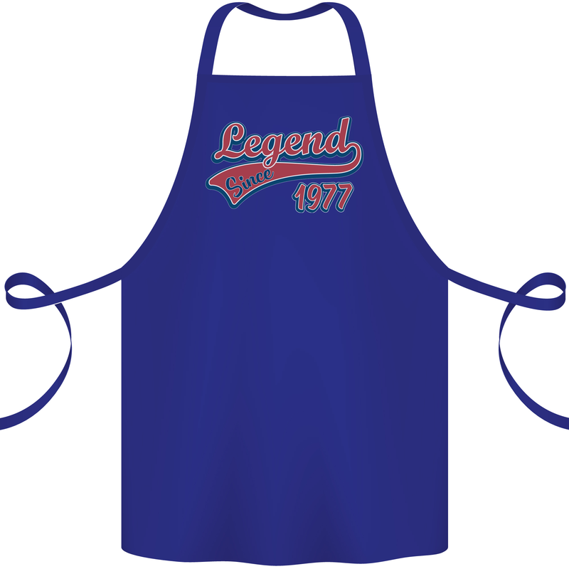 Legend Since 46th Birthday 1977 Cotton Apron 100% Organic Royal Blue