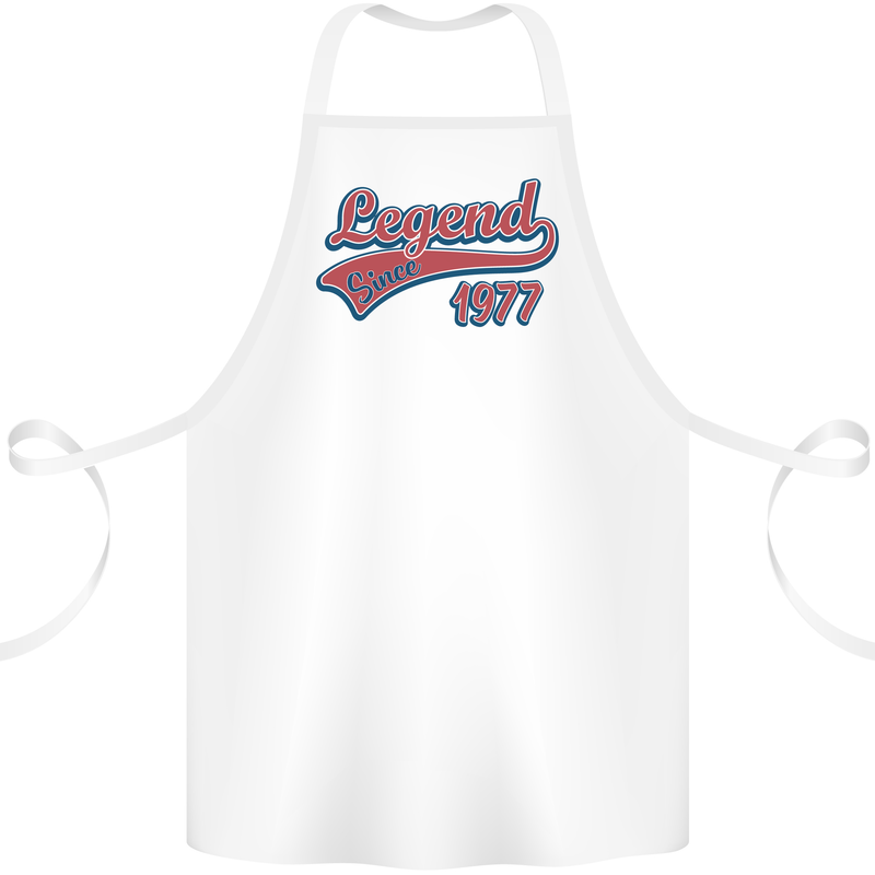 Legend Since 46th Birthday 1977 Cotton Apron 100% Organic White