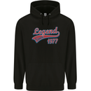Legend Since 46th Birthday 1977 Mens 80% Cotton Hoodie Black