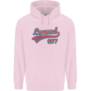 Legend Since 46th Birthday 1977 Mens 80% Cotton Hoodie Light Pink