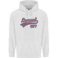 Legend Since 46th Birthday 1977 Mens 80% Cotton Hoodie White