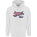 Legend Since 46th Birthday 1977 Mens 80% Cotton Hoodie White