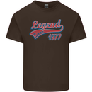 Legend Since 46th Birthday 1977 Mens Cotton T-Shirt Tee Top Dark Chocolate