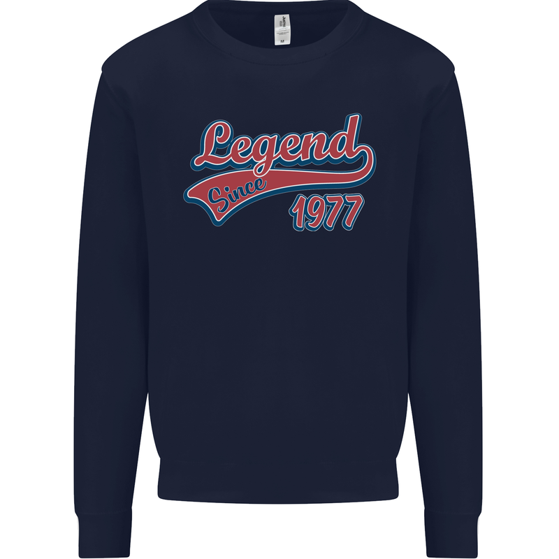Legend Since 46th Birthday 1977 Mens Sweatshirt Jumper Navy Blue