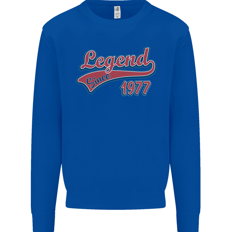 Legend Since 46th Birthday 1977 Mens Sweatshirt Jumper Royal Blue
