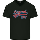 Legend Since 46th Birthday 1977 Mens V-Neck Cotton T-Shirt Black