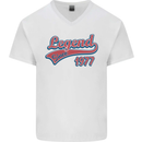 Legend Since 46th Birthday 1977 Mens V-Neck Cotton T-Shirt White