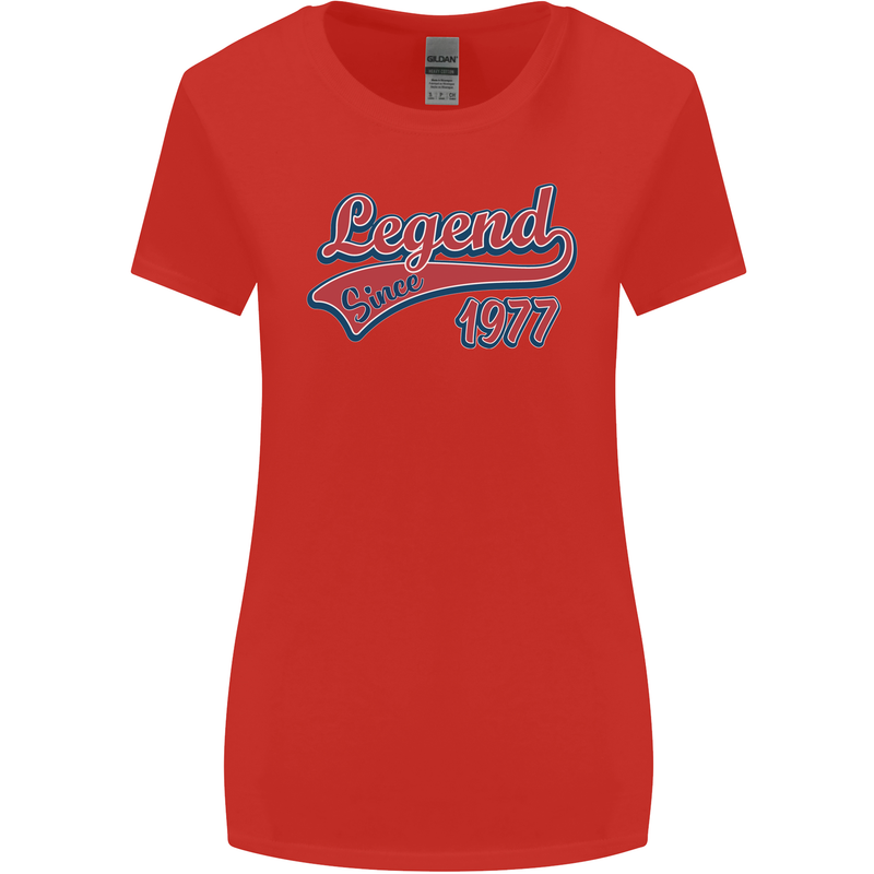 Legend Since 46th Birthday 1977 Womens Wider Cut T-Shirt Red