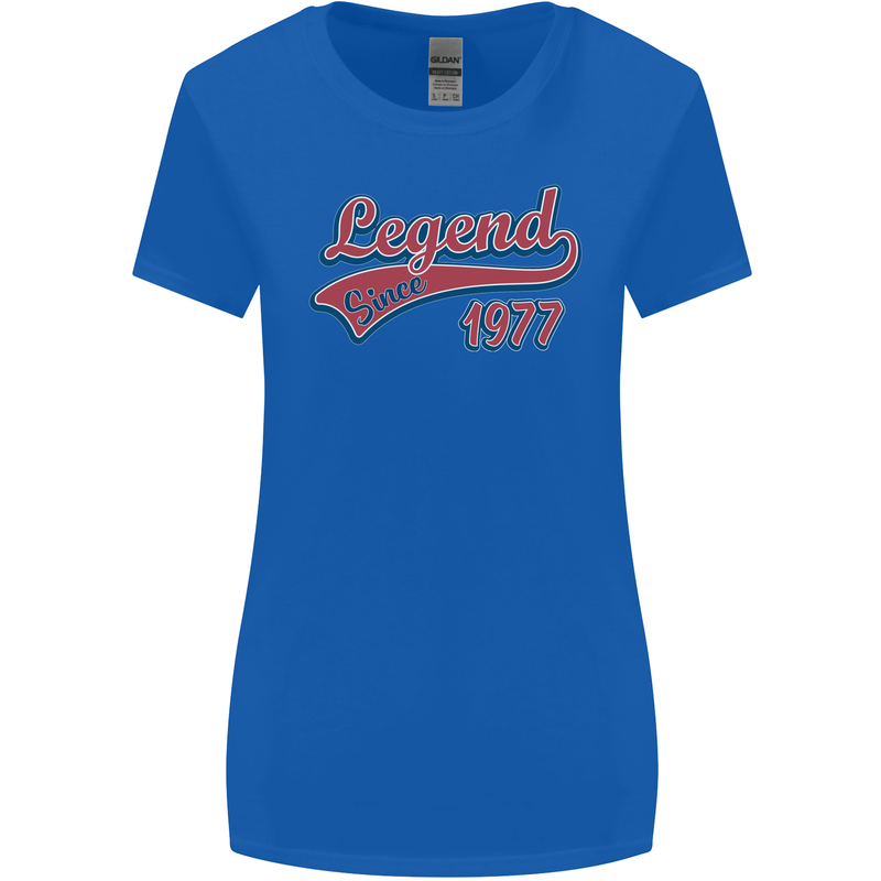 Legend Since 46th Birthday 1977 Womens Wider Cut T-Shirt Royal Blue