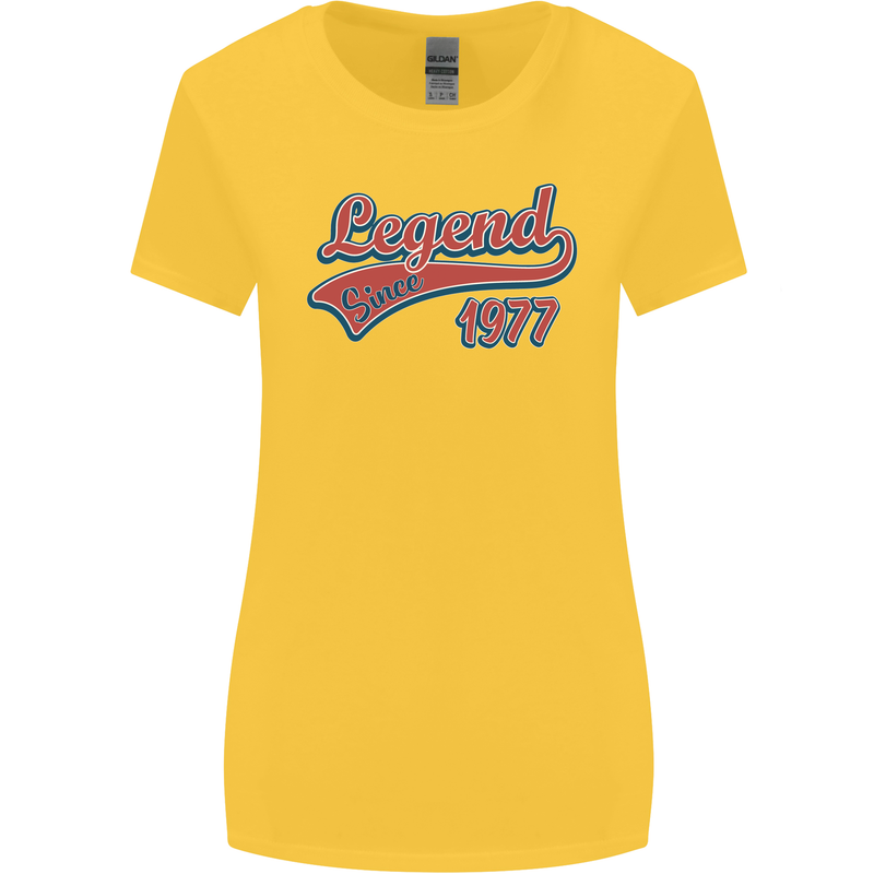 Legend Since 46th Birthday 1977 Womens Wider Cut T-Shirt Yellow