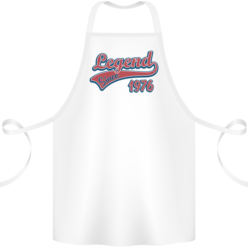 Legend Since 47th Birthday 1976 Cotton Apron 100% Organic White