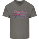 Legend Since 47th Birthday 1976 Mens V-Neck Cotton T-Shirt Charcoal
