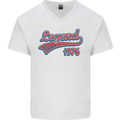 Legend Since 47th Birthday 1976 Mens V-Neck Cotton T-Shirt White
