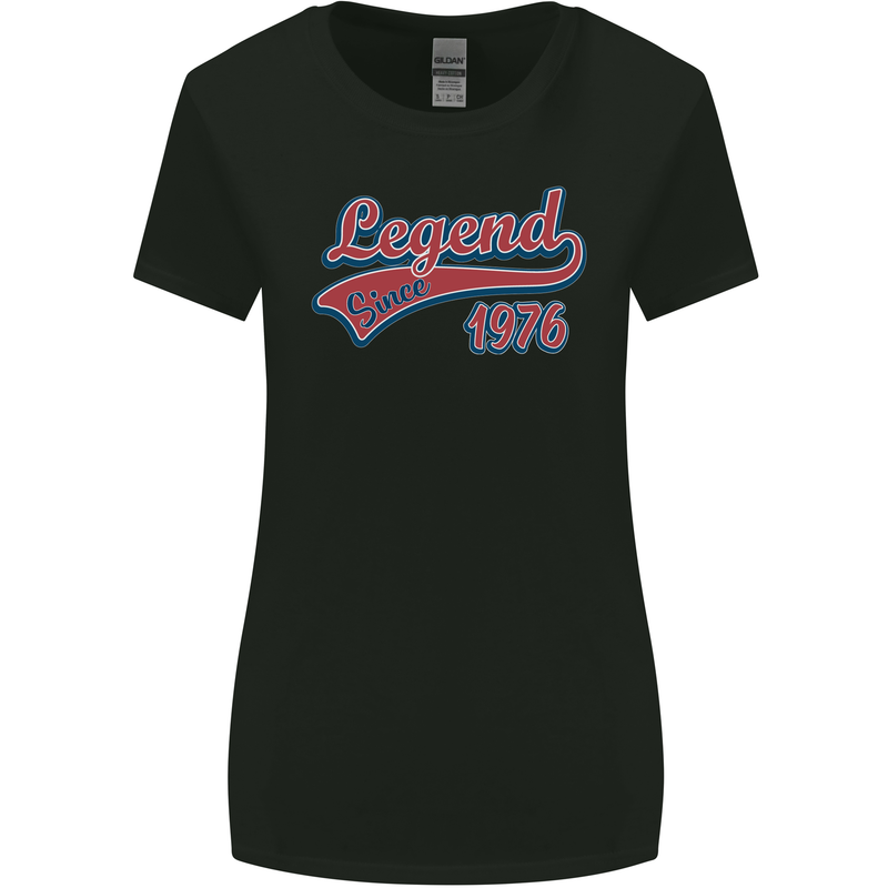 Legend Since 47th Birthday 1976 Womens Wider Cut T-Shirt Black