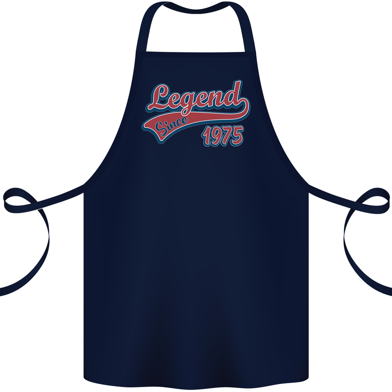 Legend Since 48th Birthday 1975 Cotton Apron 100% Organic Navy Blue