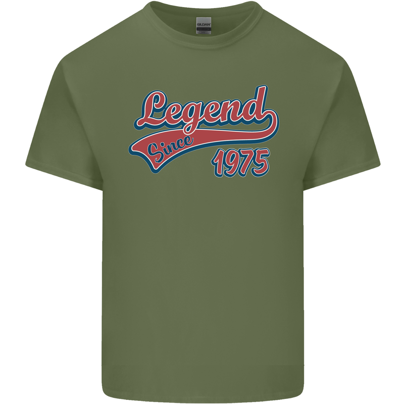 Legend Since 48th Birthday 1975 Mens Cotton T-Shirt Tee Top Military Green
