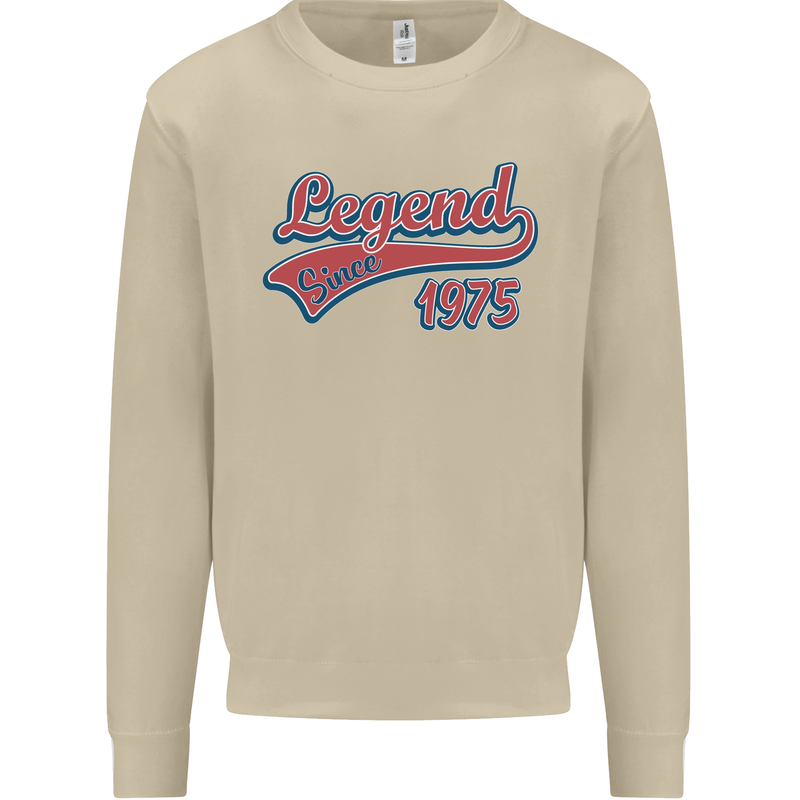 Legend Since 48th Birthday 1975 Mens Sweatshirt Jumper Sand