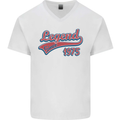 Legend Since 48th Birthday 1975 Mens V-Neck Cotton T-Shirt White