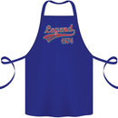 Legend Since 49th Birthday 1974 Cotton Apron 100% Organic Royal Blue