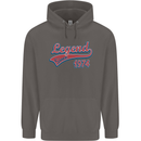 Legend Since 49th Birthday 1974 Mens 80% Cotton Hoodie Charcoal