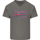 Legend Since 49th Birthday 1974 Mens V-Neck Cotton T-Shirt Charcoal
