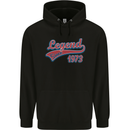 Legend Since 50th Birthday 1973 Mens 80% Cotton Hoodie Black
