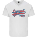Legend Since 50th Birthday 1973 Mens V-Neck Cotton T-Shirt White