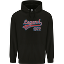 Legend Since 51st Birthday 1972 Mens 80% Cotton Hoodie Black