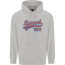 Legend Since 51st Birthday 1972 Mens 80% Cotton Hoodie Sports Grey