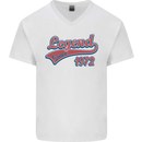 Legend Since 51st Birthday 1972 Mens V-Neck Cotton T-Shirt White