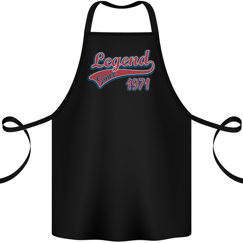 Legend Since 52nd Birthday 1971 Cotton Apron 100% Organic Black