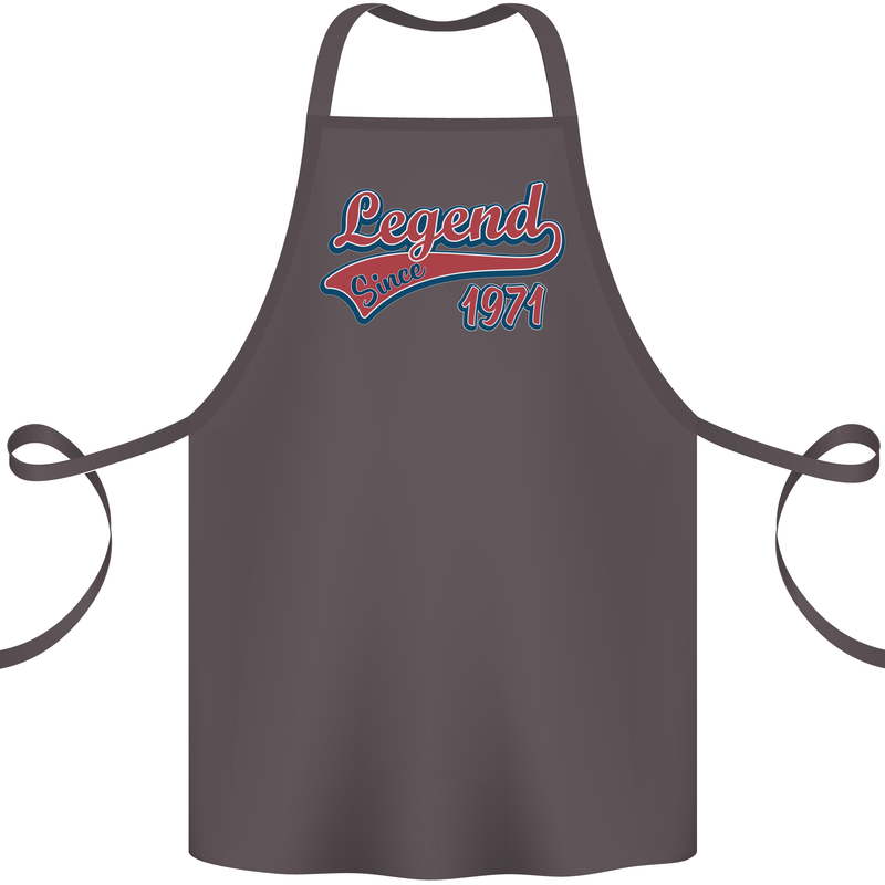 Legend Since 52nd Birthday 1971 Cotton Apron 100% Organic Dark Grey