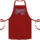 Legend Since 52nd Birthday 1971 Cotton Apron 100% Organic Maroon