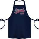 Legend Since 52nd Birthday 1971 Cotton Apron 100% Organic Navy Blue