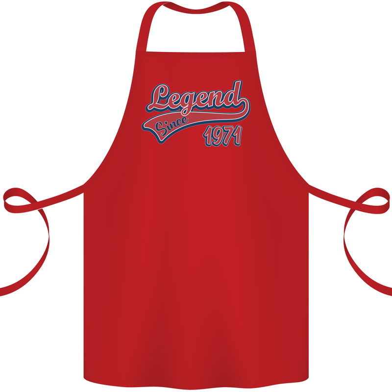 Legend Since 52nd Birthday 1971 Cotton Apron 100% Organic Red