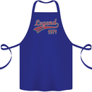 Legend Since 52nd Birthday 1971 Cotton Apron 100% Organic Royal Blue
