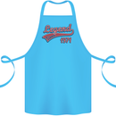 Legend Since 52nd Birthday 1971 Cotton Apron 100% Organic Turquoise