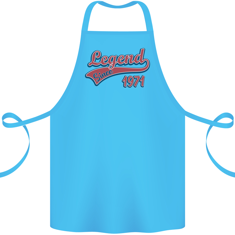 Legend Since 52nd Birthday 1971 Cotton Apron 100% Organic Turquoise