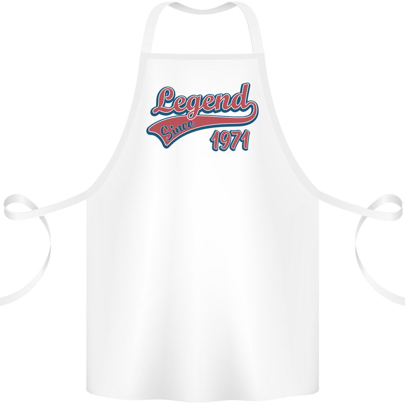 Legend Since 52nd Birthday 1971 Cotton Apron 100% Organic White