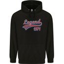 Legend Since 52nd Birthday 1971 Mens 80% Cotton Hoodie Black