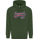 Legend Since 52nd Birthday 1971 Mens 80% Cotton Hoodie Forest Green
